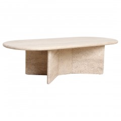TRAVERTIN CAFE TABLE OVAL NATURAL 140 